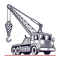 Heavy duty crane truck with hook heavy machinery construction vehicle