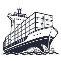 Large cargo ship sailing through ocean waves container ship maritime © MST CHIN BANU BEGUM