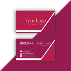 Purple and white color business card design template