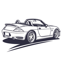 Fototapeta premium Sleek convertible sports car with open roof automotive