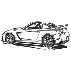 Fototapeta premium Sleek convertible sports car with spoiler automotive