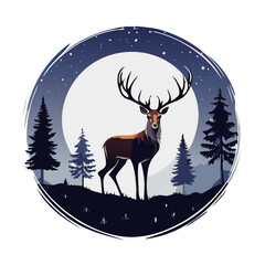 Elegant Deer Silhouette Vector Icon for Wildlife, Forest Animal, Hunting, and Nature Design Projects in Minimal Style