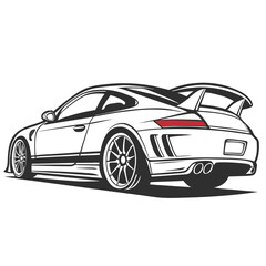 Sleek red taillight sports car with spoiler automobile