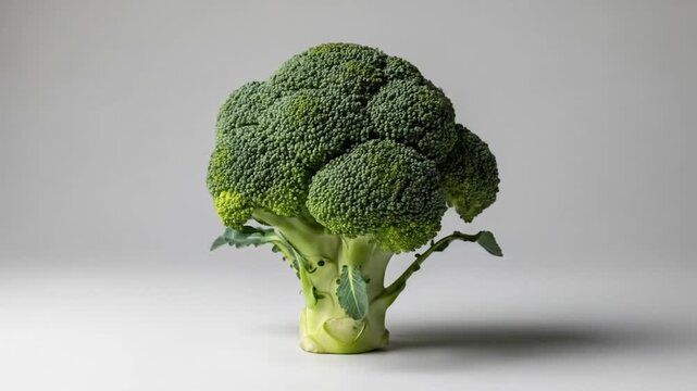 Vibrant green broccoli closeup studio shot healthy food ingredient