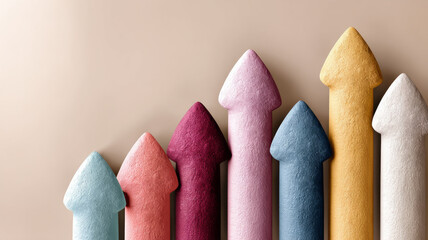 Colorful arrows pointing upward, symbolizing growth.