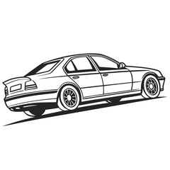 Sleek black sedan car illustration vehicle automobile