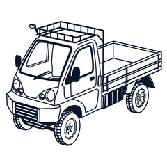Small utility truck with roof rack and flatbed pickup truck flatbed truck