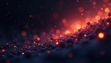 Subtle, glowing orbs scattered across deep black , sparkle, stars