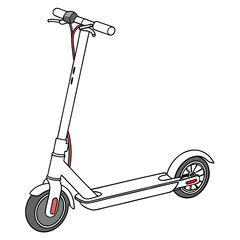 White electric scooter with red accents personal transport urban mobility