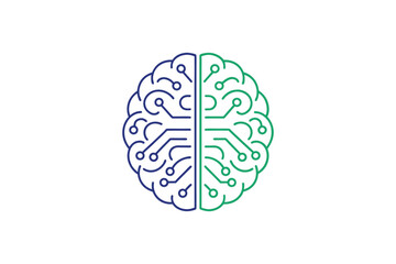 Brain and Technology: A vivid illustration of a brain split into two hemispheres, intertwined with circuit board patterns, symbolizing the fusion of intellect and technological innovation.