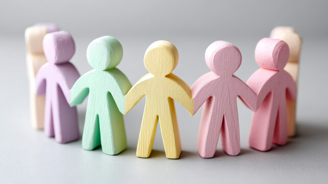Colourful figures of people symbolising unity and diversity.