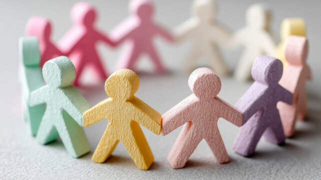 Colorful figures in a circle symbolizing unity and diversity