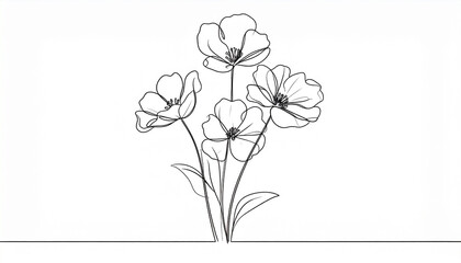 Hand drawn flat design simple flower outline
