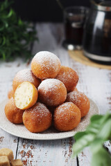 Quarkbelllchen, traditional German dessert made of cotton cheese and dough