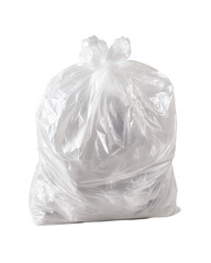 Large, clear plastic trash bag