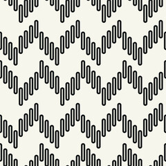 Vector seamless pattern with geometric zigzag. Endless stylish texture. Ripple monochrome background. Can be used as a swatch for Illustrator.