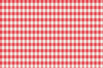 Classic red and white gingham checkered seamless background for various design applications