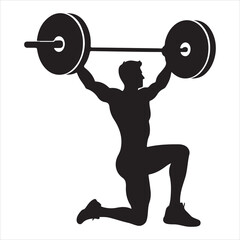 workout silhouette fitness, and Graphic, vector black color silhouett