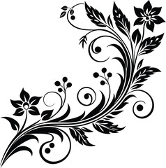 Elegant Floral Swirl Corner With Curved Leaves