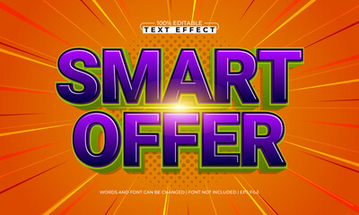 smart offer editable text effect with a sale and offer text style