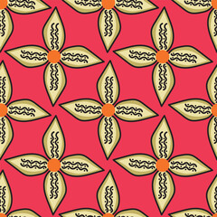 Hand drawn colourful florals Seamless pattern. Abstract Florals pattern. Colourful background. Designed for paper, cover, fabric, decor, wall paper and etc.