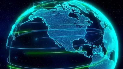 Futuristic digital globe illustration - Powered by Adobe