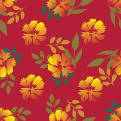Hand drawn flowers. Seamless background with abstract cute flowers. Vector design ornament for paper; cover; fabric; interior decor; textile; fabric; wallpaper; surface design; label; packaging
