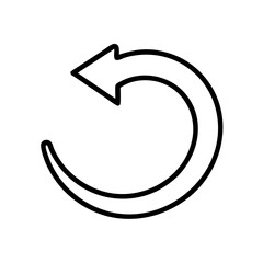 Curved arrow icon symbolizing return and navigation functionality  