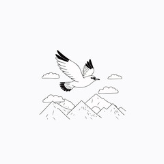 Bird Flying Over Mountains
