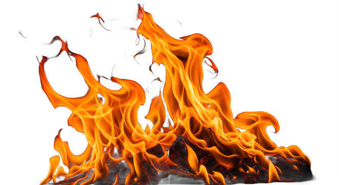 Dynamic flames licking charred wood creating a mesmerizing dance of heat and light.