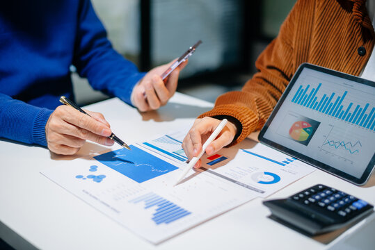 Business team meeting. professional investor working new start up project. Finance task.