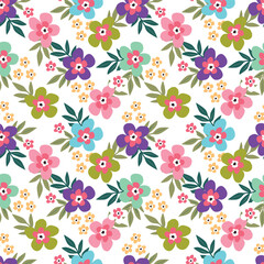 Exotic hand drawn flowers, seamless patterns with floral for fabric, textiles, clothing, wrapping paper, cover, banner, home decor, abstract backgrounds