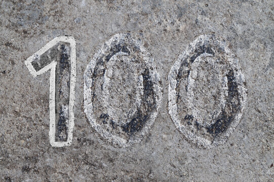 The number one hundred, 100