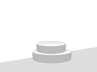 Minimalist white round podium for product display mockup.