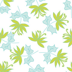 Cute vector floral seamless pattern. Colorful flowers background. Trendy repeat texture for fashion print, wallpaper or fabric