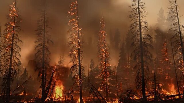 for&ecirc;t en flammes