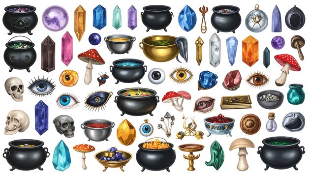 Collection of fantasy objects