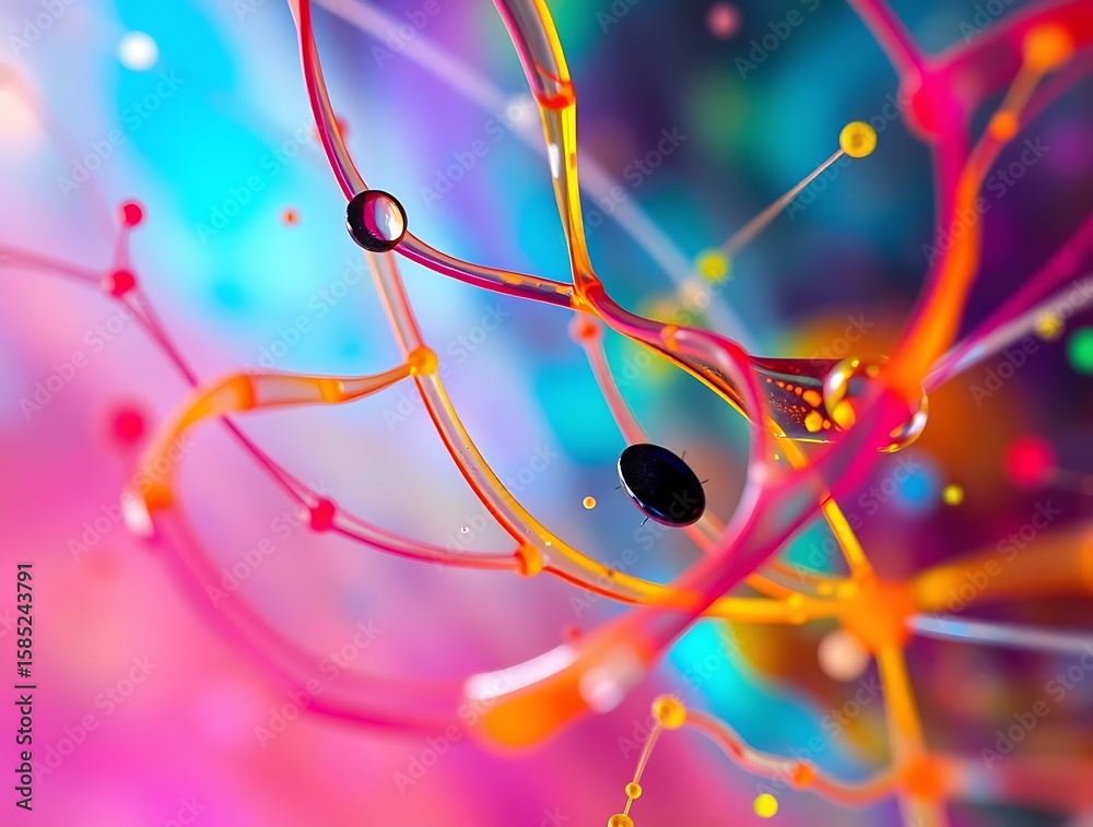 Fototapete abstract colorful fluid art with vibrant hues and dynamic shapes creating a mesmerizing visual