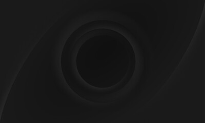 Futuristic elegant minimal black background–Modern curve line vector for banner, poster, web, seminar, campaign, business, corporate–Abstract circular shape 3D pattern background with line stripe