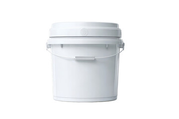 White plastic bucket with lid (37)