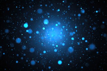 Deep space dust; glowing blue particles