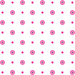Naklejka premium Flower and dot pattern, Background, texture, fabric.