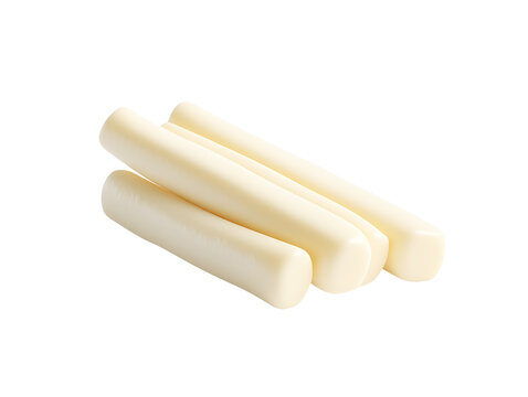 Four Cheese Sticks on White Background on transparent background