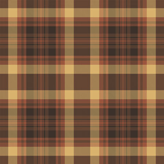 Warm autumnal plaid pattern.  Earthy tones of brown and beige create a rustic, cozy feel. Ideal for textile design, fallthemed projects, or creating a background with a vintage vibe.