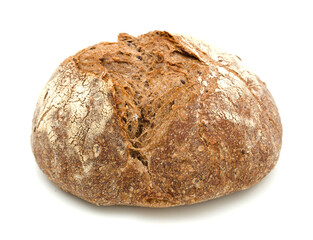 Sourdough leavened round malt bread with various seeds