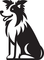 Border Collie Dog Vector – Silhouette 