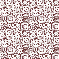 Flower and geometric pattern, background, texture, fabric print,