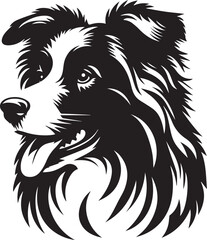 Border Collie Dog Vector – Silhouette 