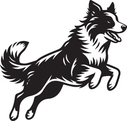 Border Collie Dog Vector – Silhouette 