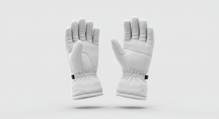 Obraz premium Floating White Winter Gloves: Minimalist Product Mockup